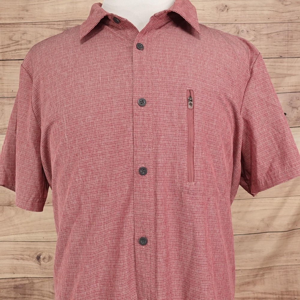 ZeroXposur Shirt Mens 2XL Red Check Short Sleeve Button-Up Travel Series Stretch